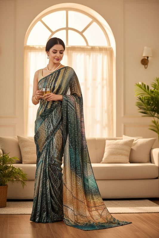 Designer sequins saree