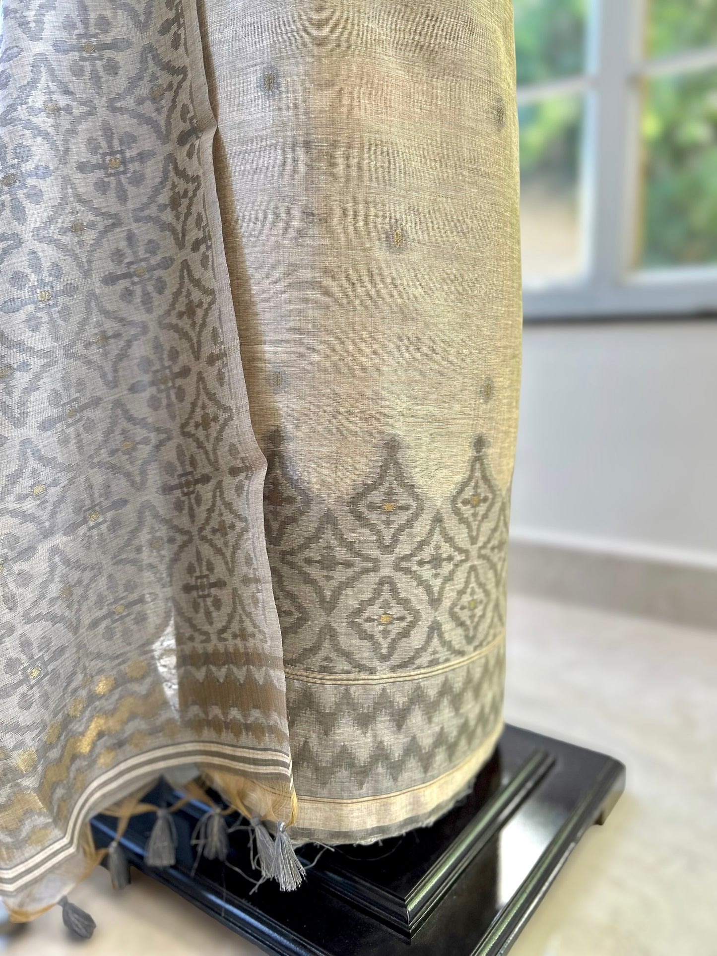 Grey Pure handloom cotton suit set