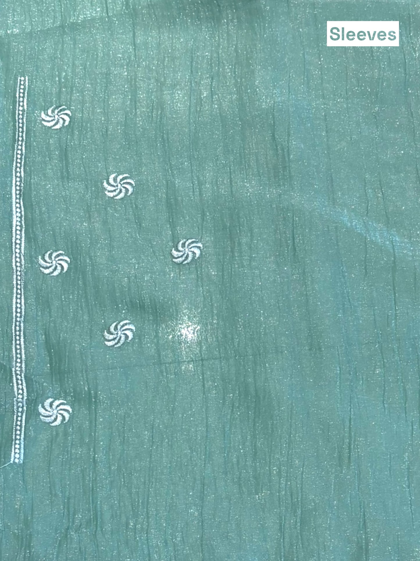 Emerald green shimmer chiffon saree