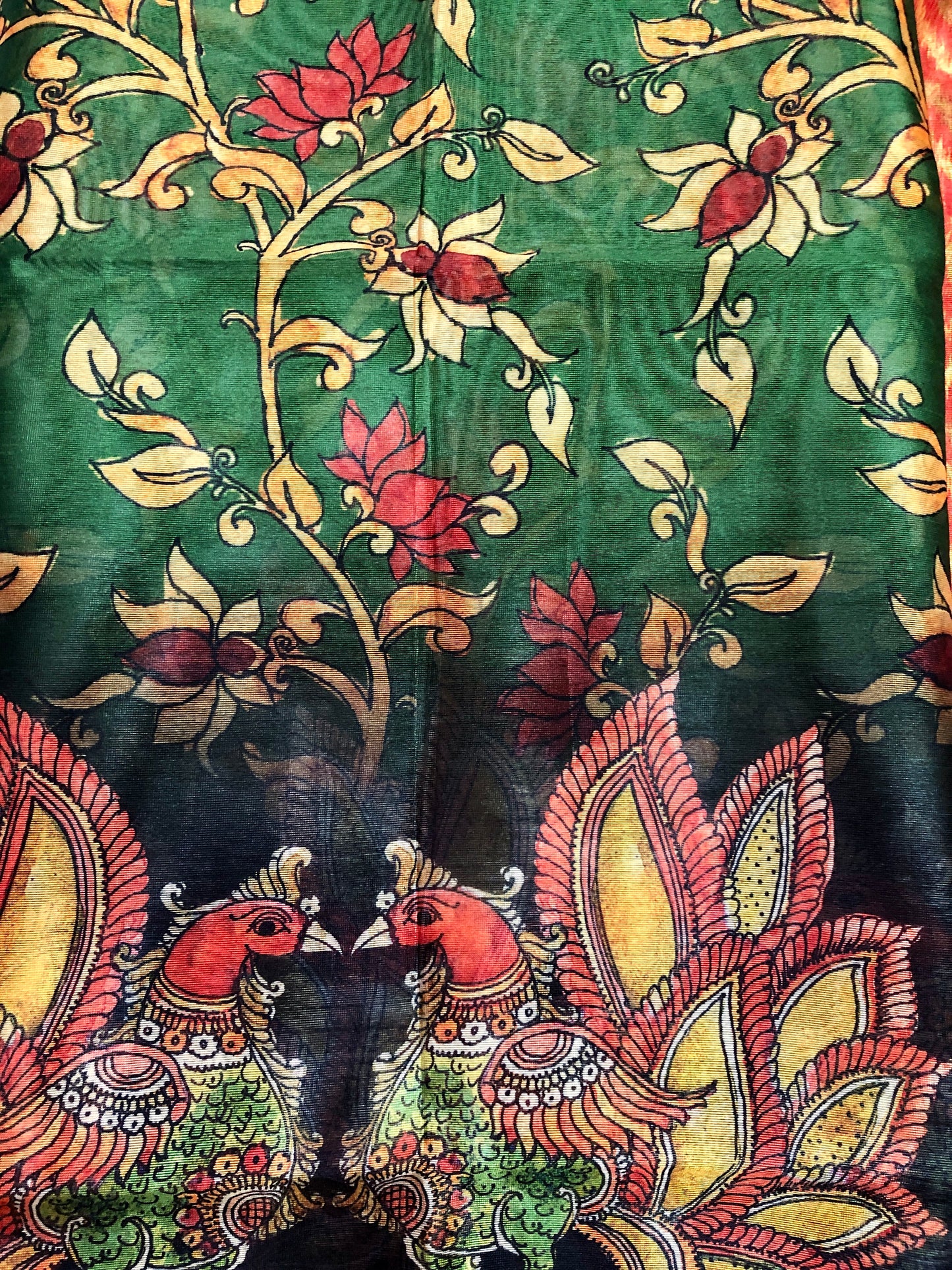 Viscose Cotton Saree - Green