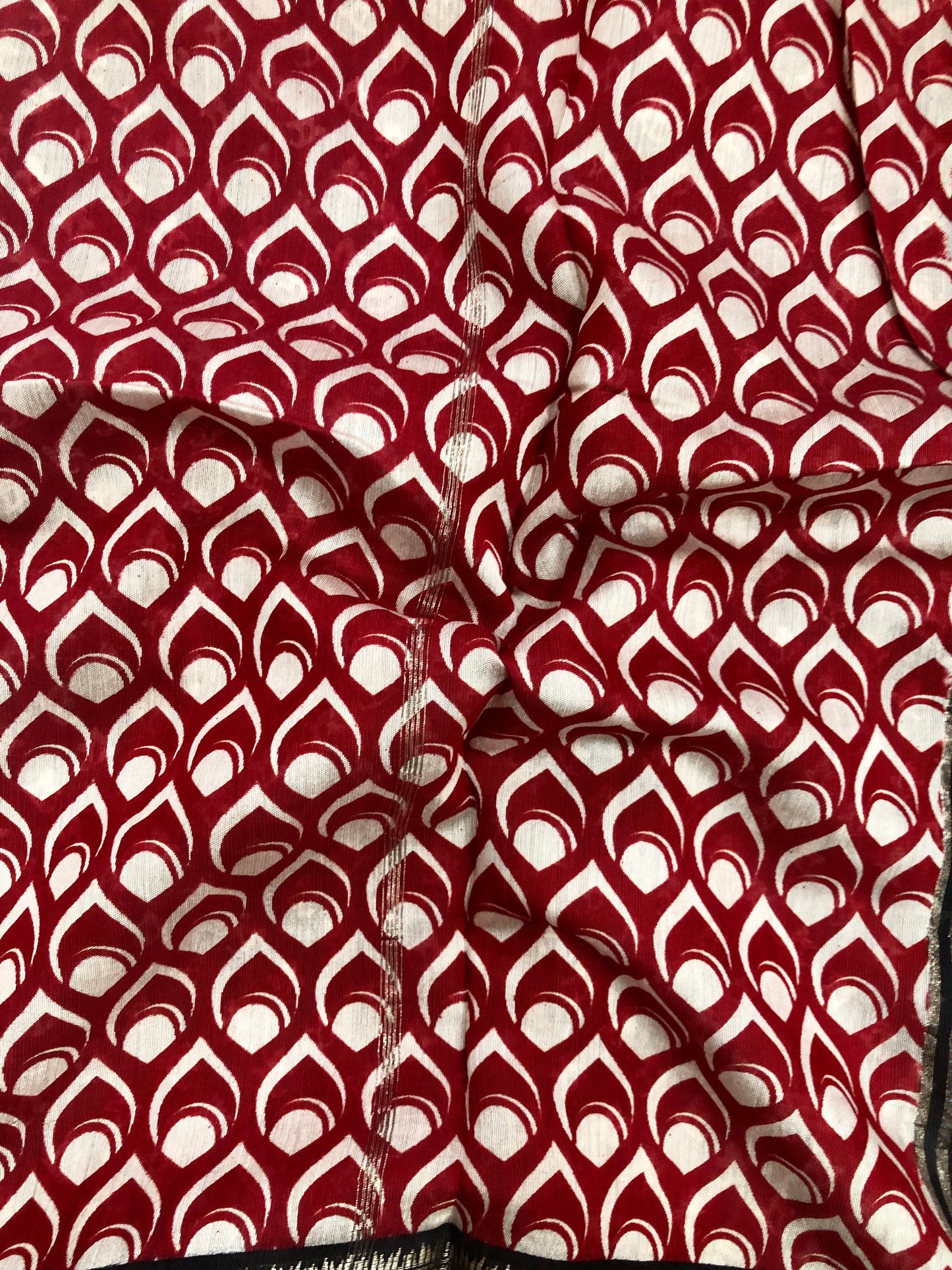 Pure soft Chanderi cotton saree - Red