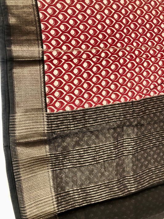 Pure soft Chanderi cotton saree - Red