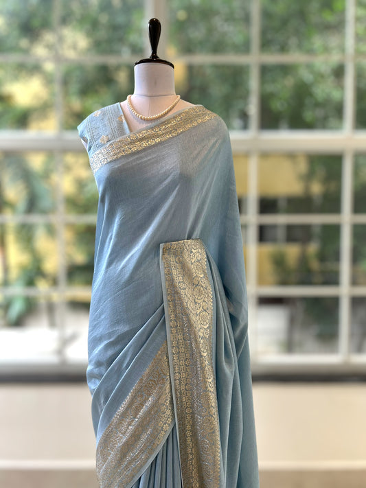 Dola silk saree - Sky blue