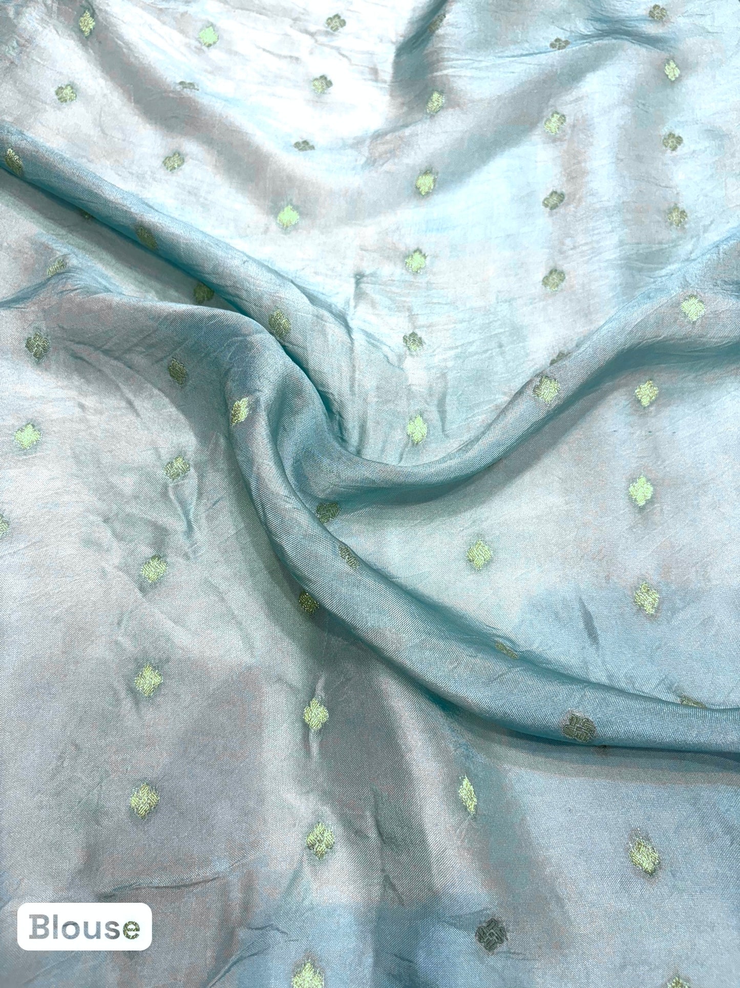 Bandhani print soft organza saree - Light blue