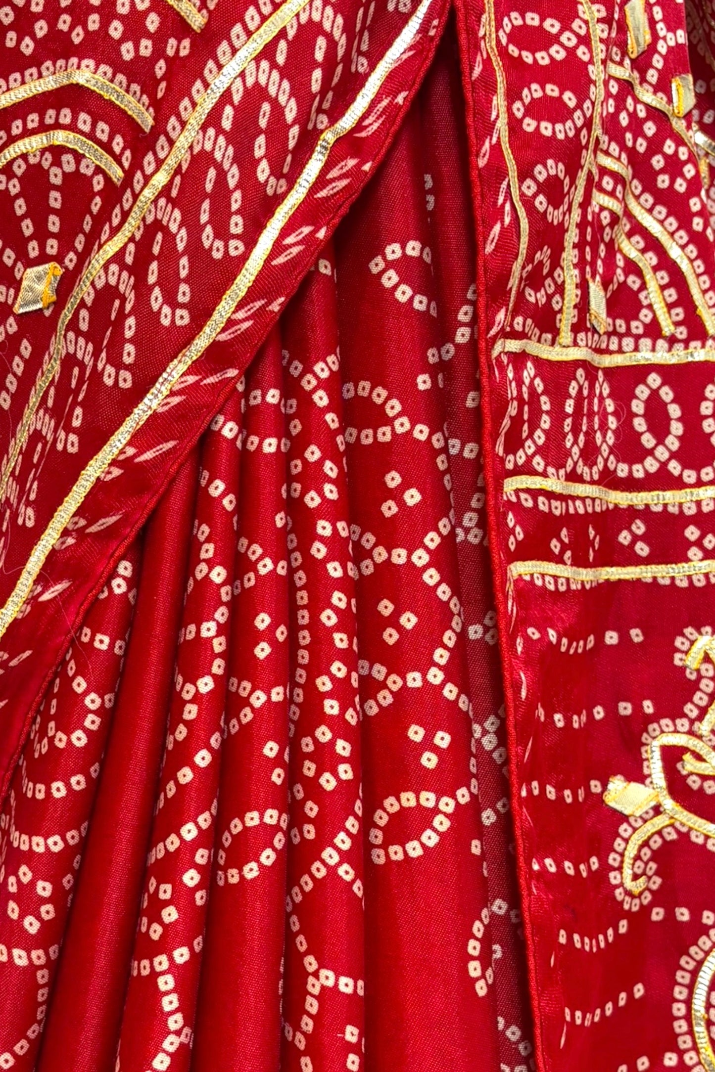 Red gotta work modal silk saree