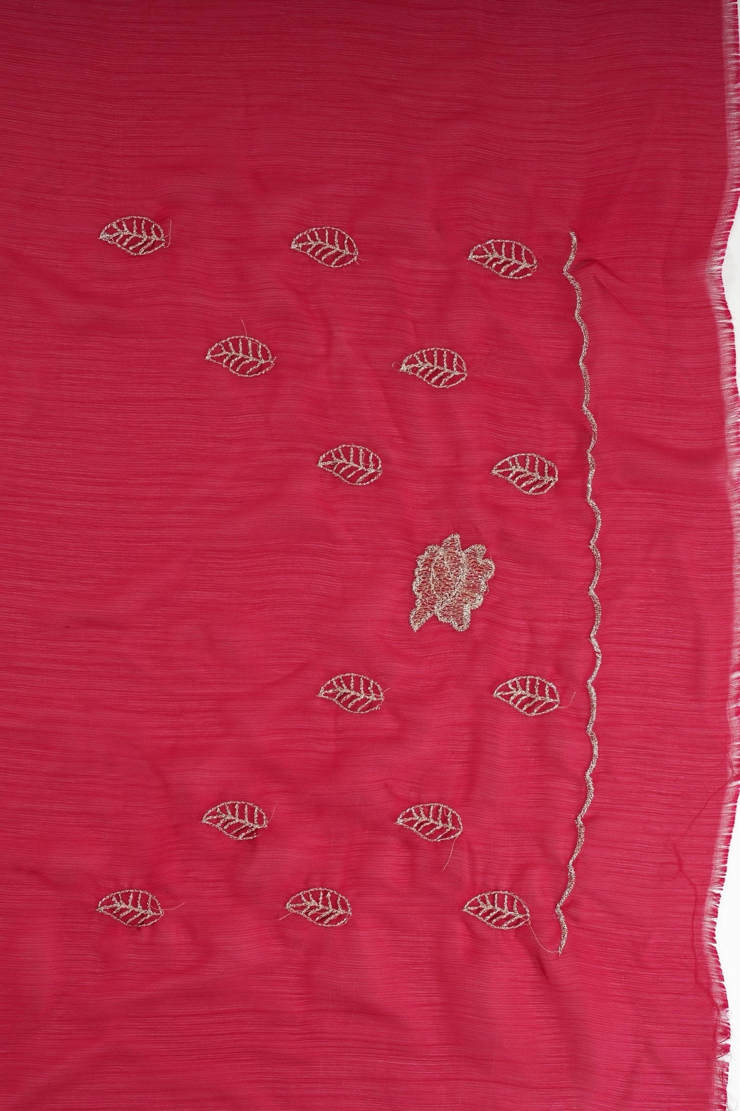 Pink floral embellished chiffon saree