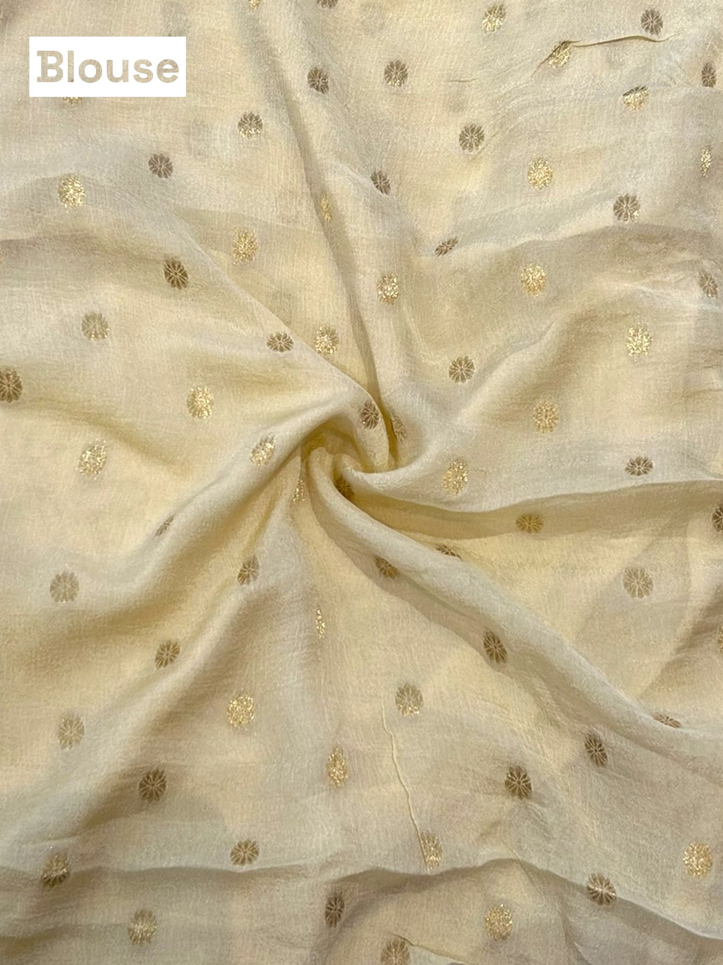 Beige pure marble chiffon saree