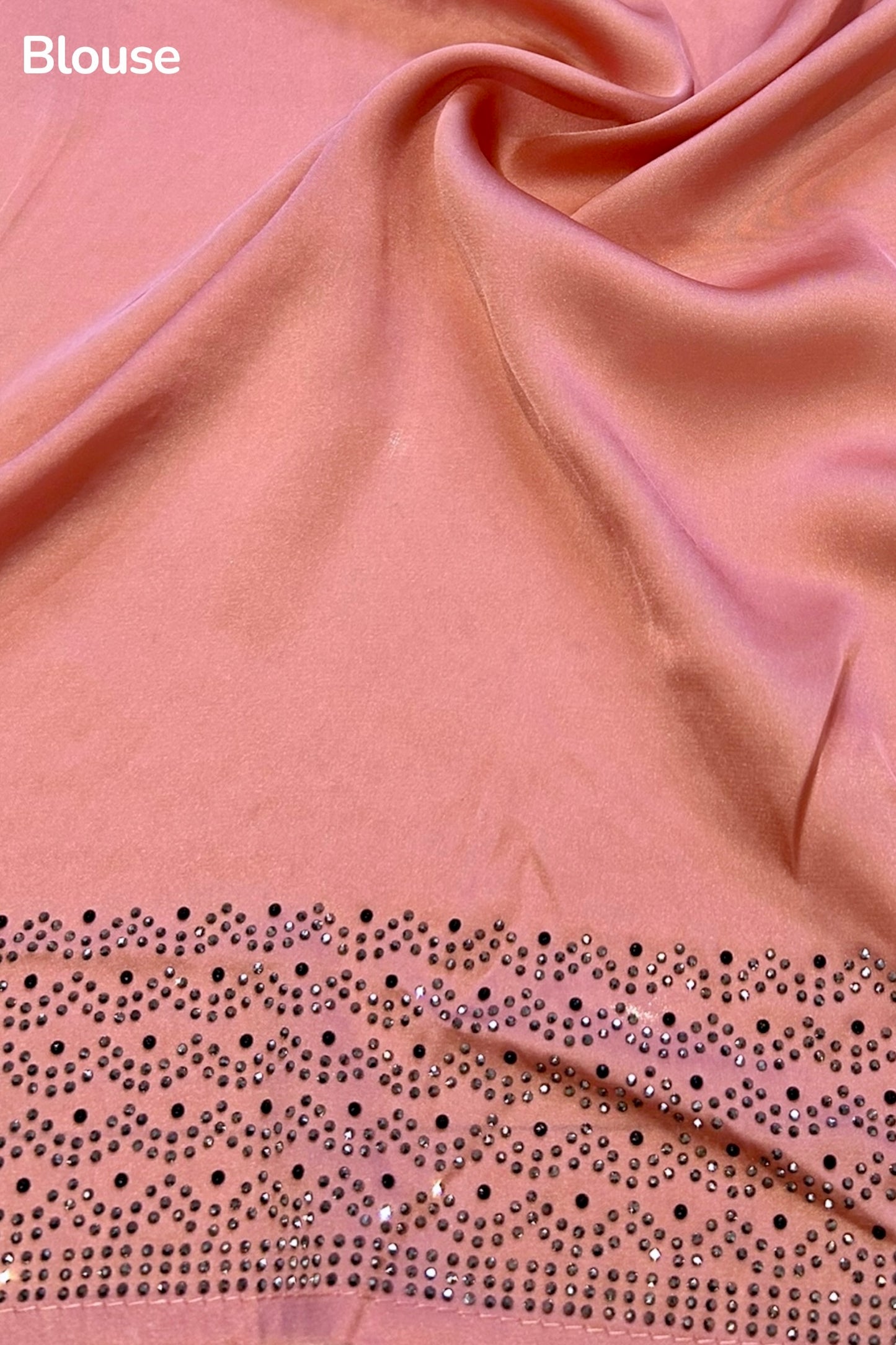 Soft satin sequins saree - Blush Pink