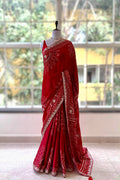 Modal silk traditional saree - Red