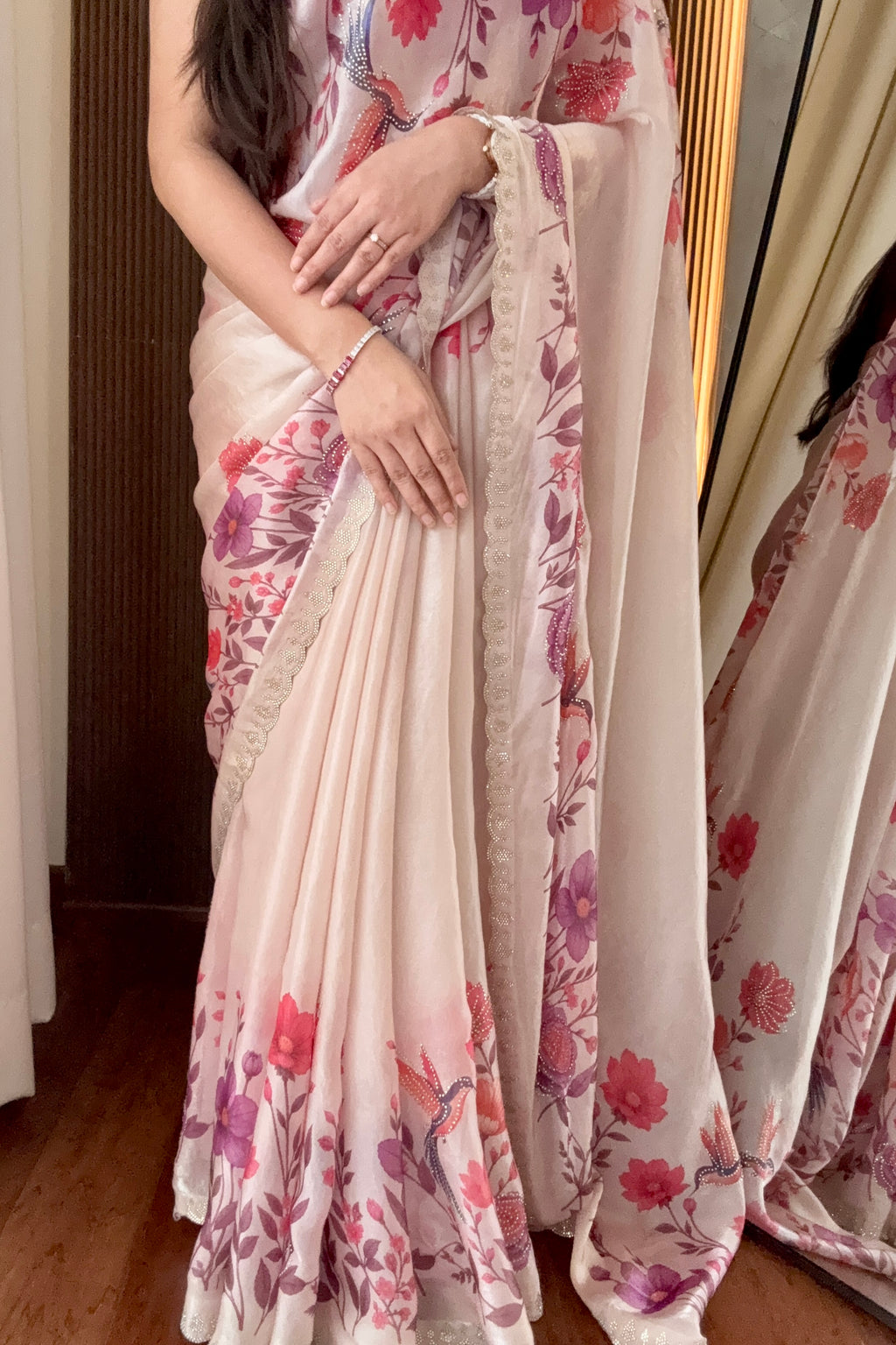 Digital print fendy floral saree - Multi Floral