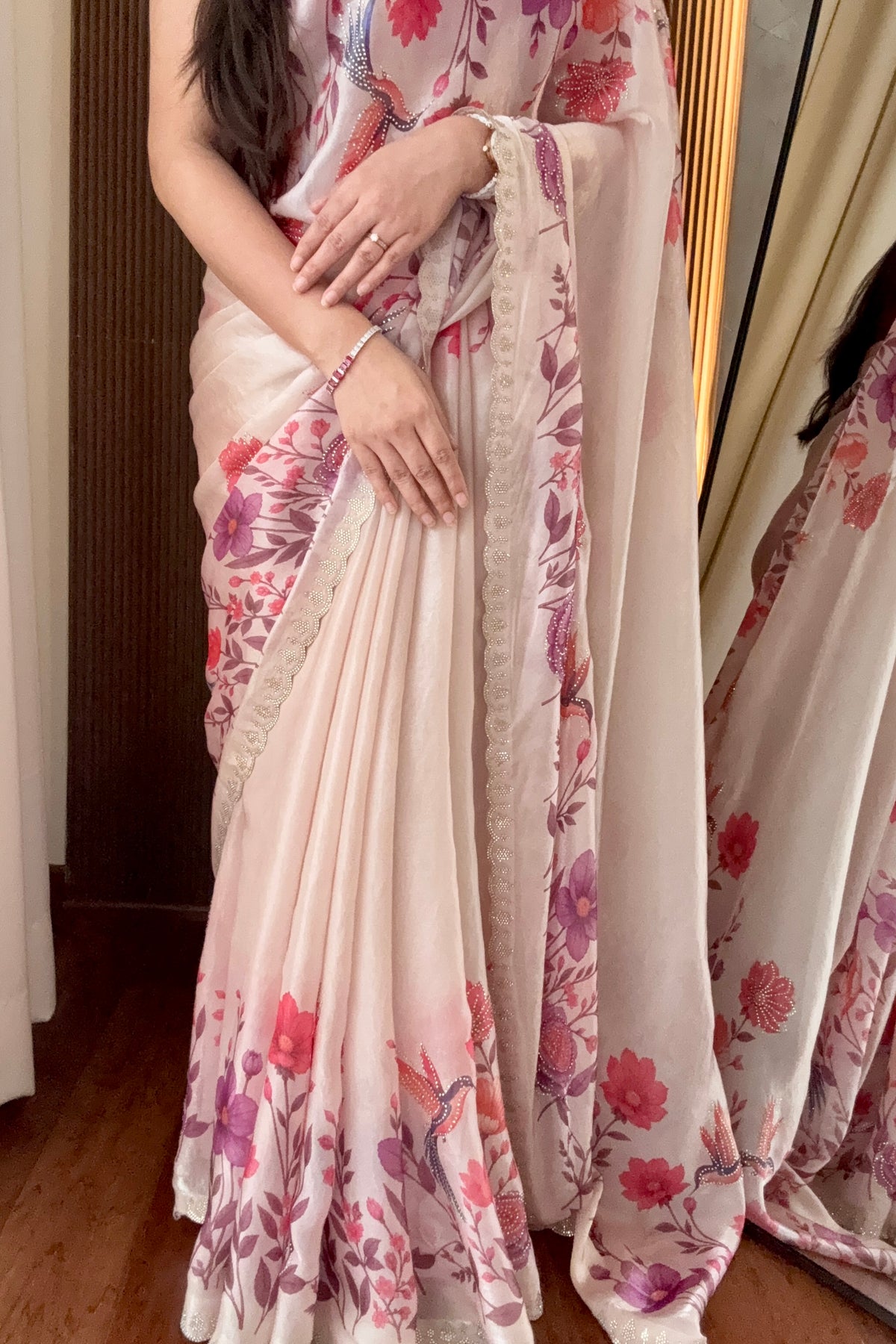 Digital print fendy floral saree - Multi Floral
