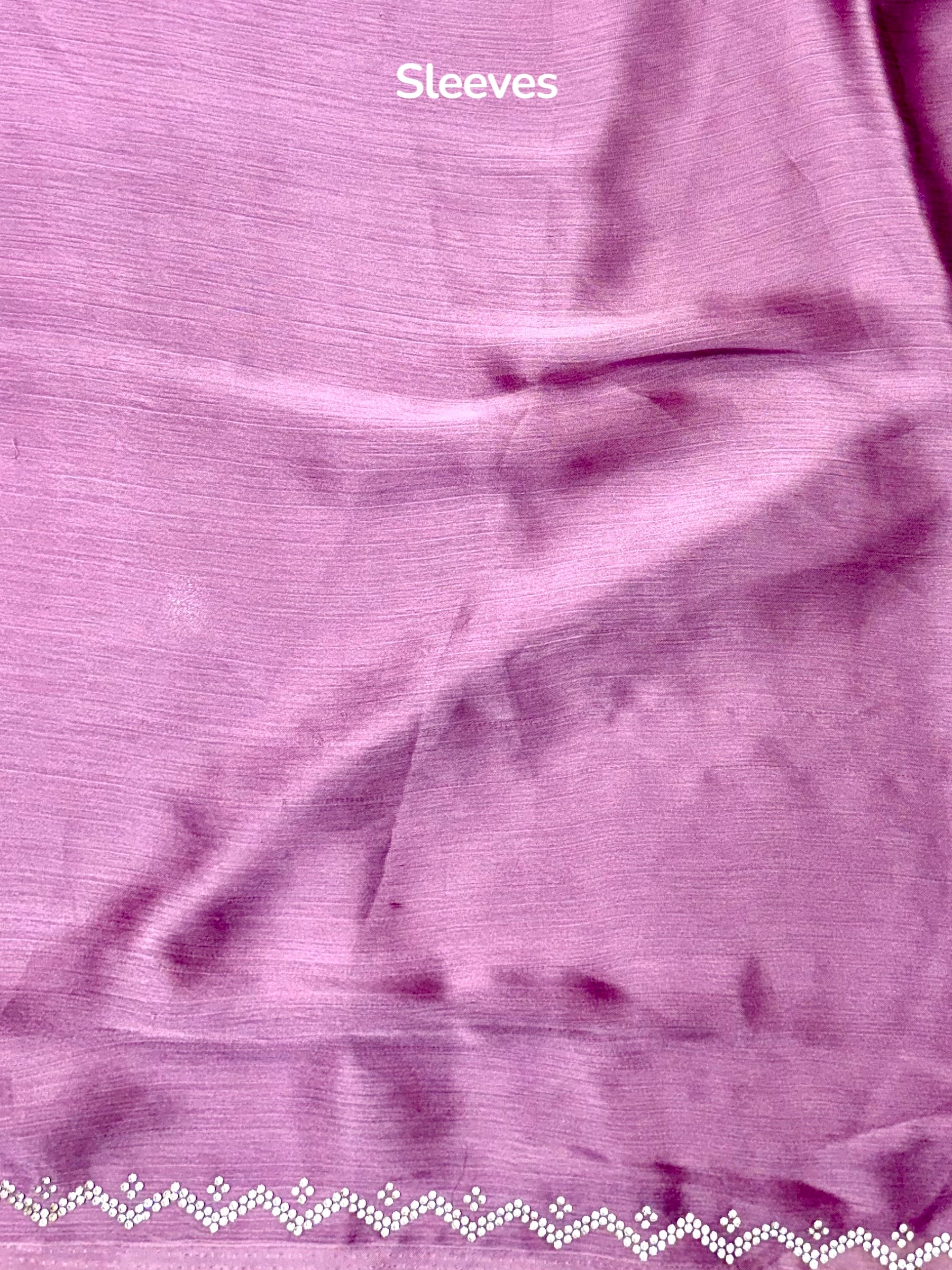 Pink swarovski embellished chiffon saree