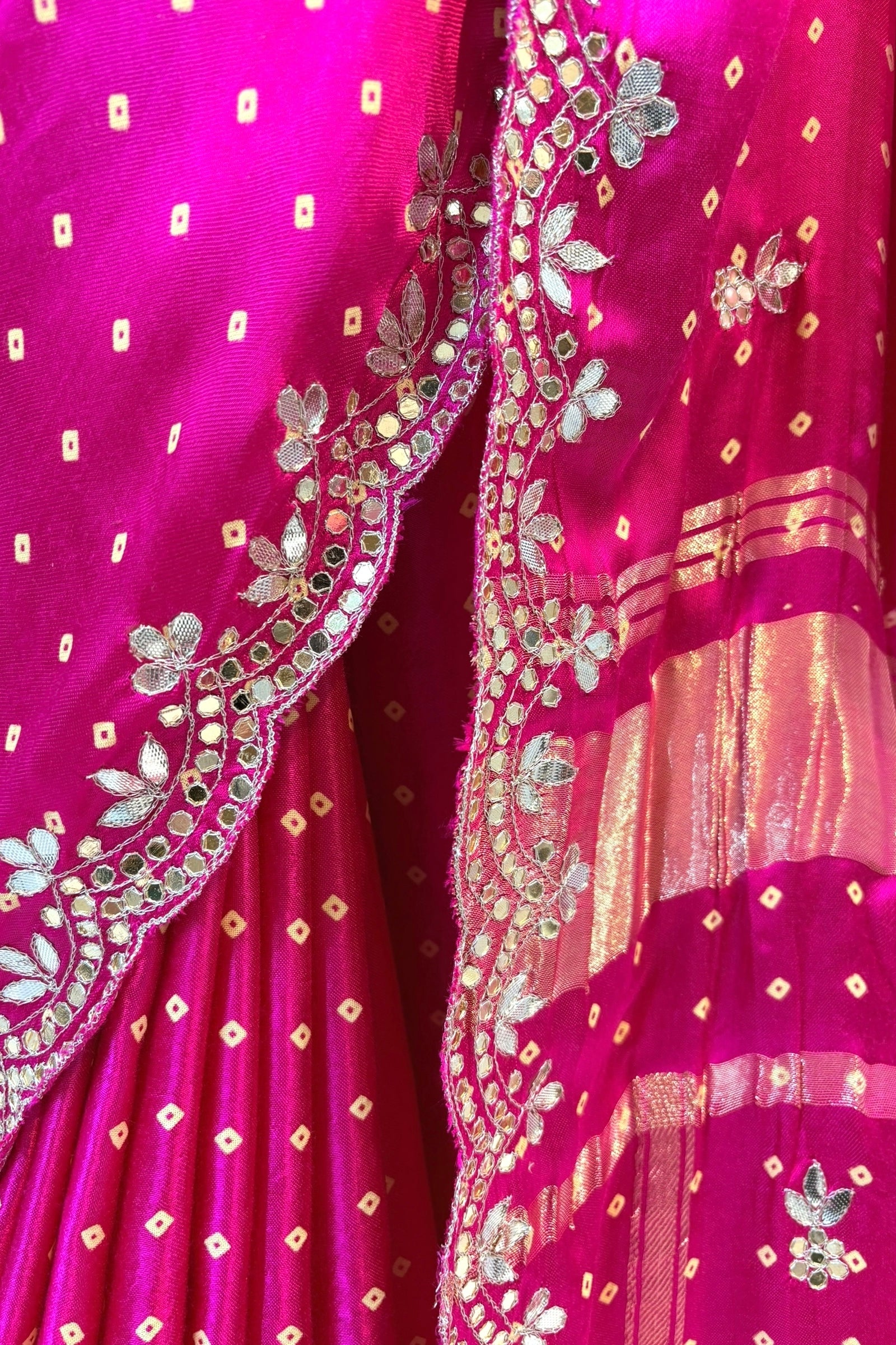 Pink modal silk zari saree