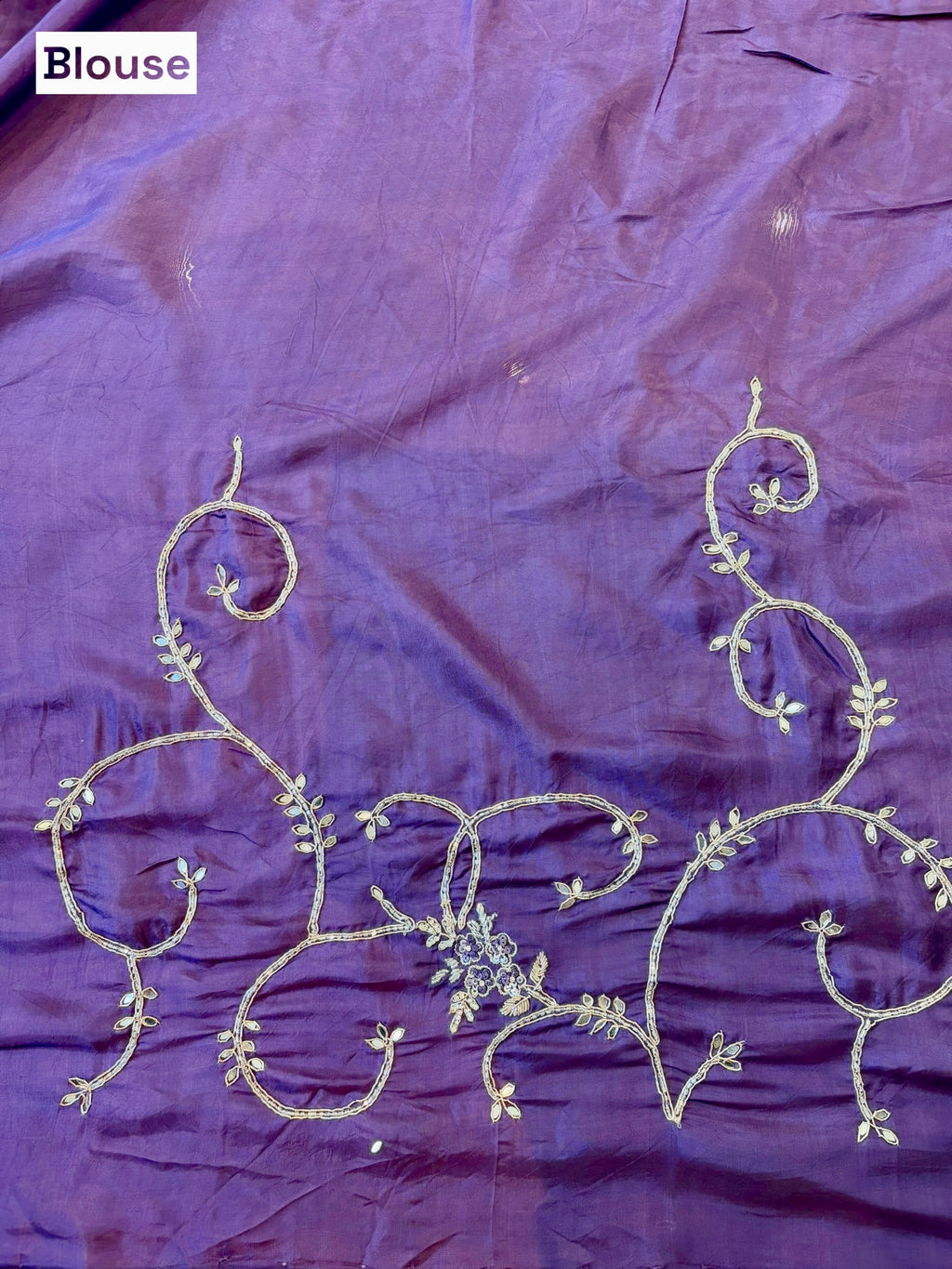 Ho silk embellished saree - Violet