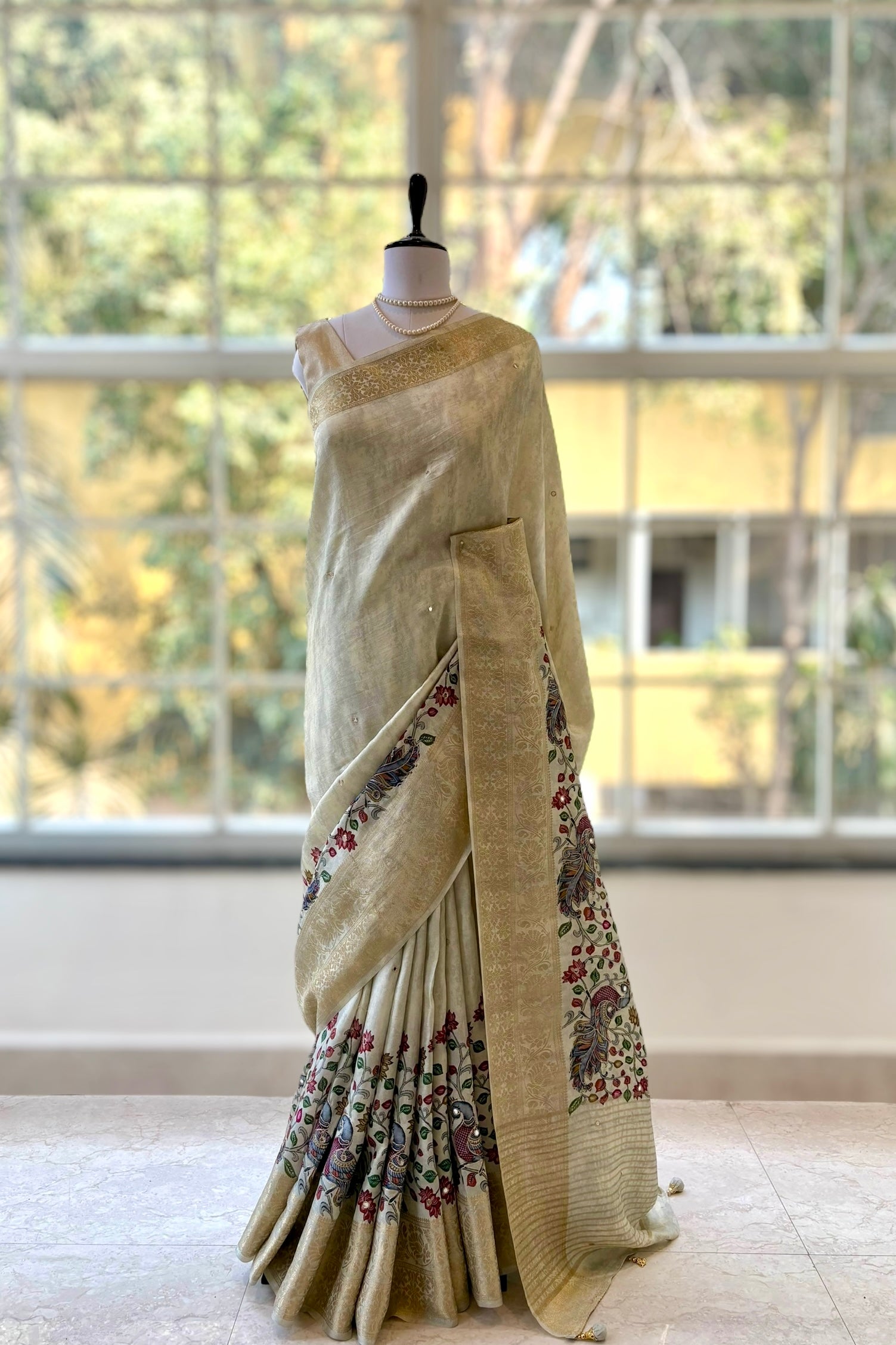 Digital print soft falling silk saree