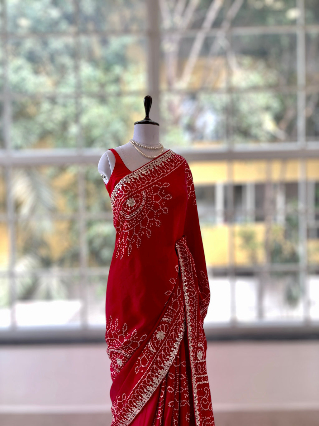 Modal silk traditional saree - Red