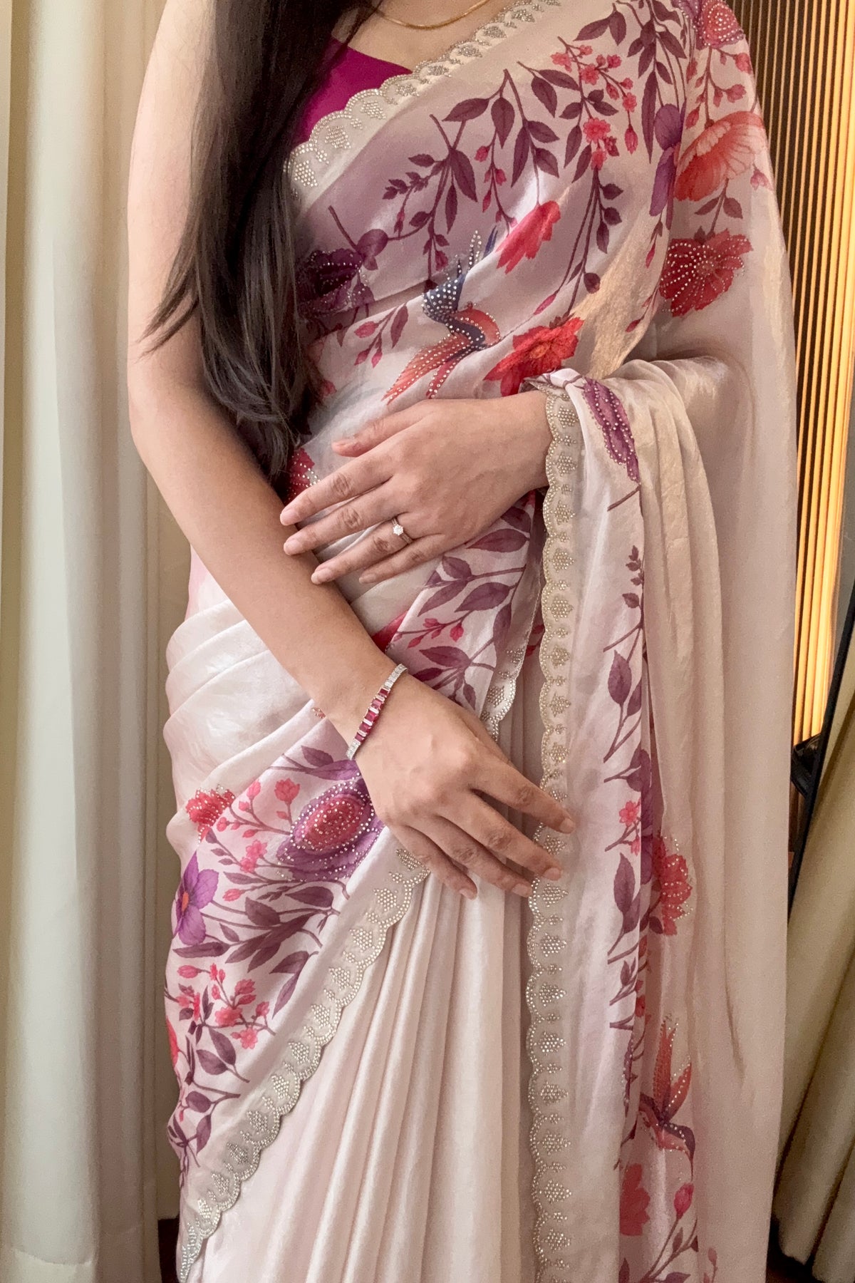 Digital print fendy floral saree - Multi Floral