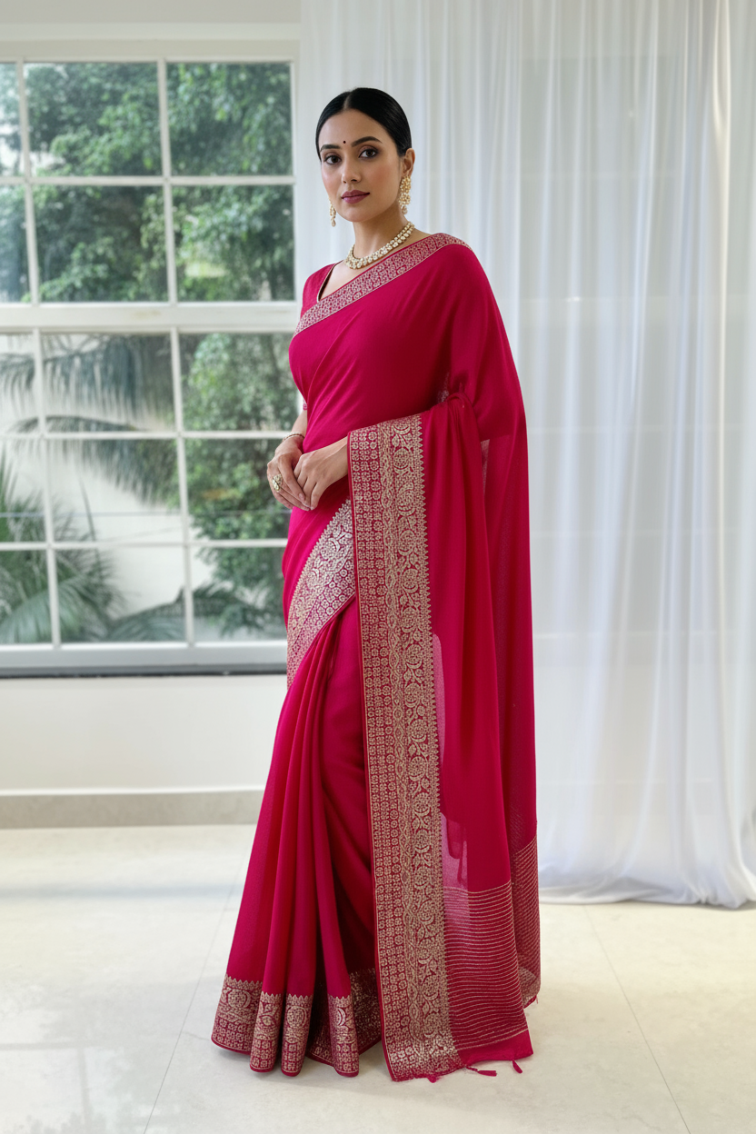 Dola silk saree - Pink