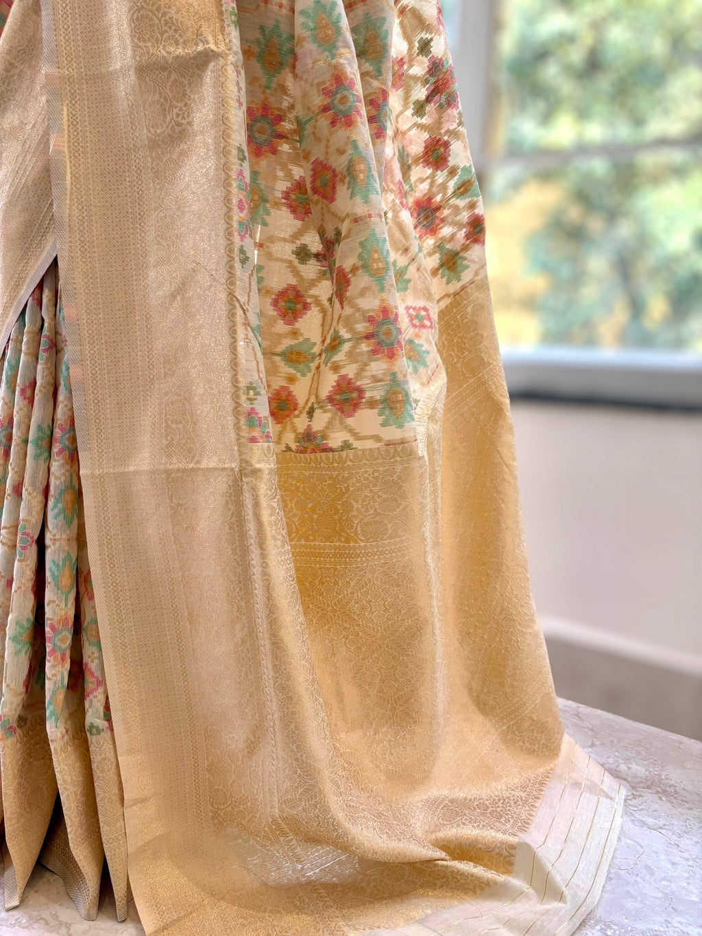 Cotton silk zari saree