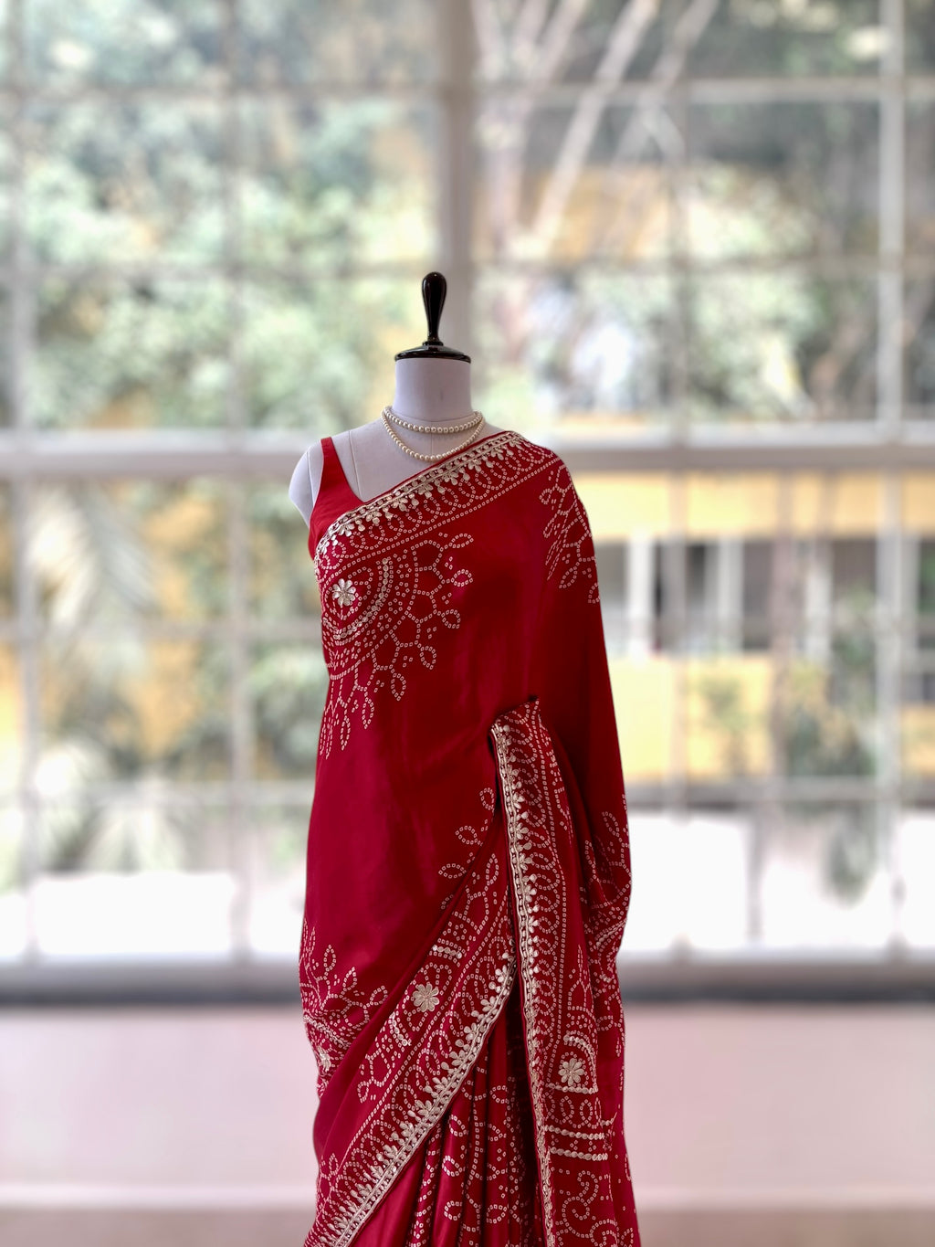 Modal silk traditional saree - Red