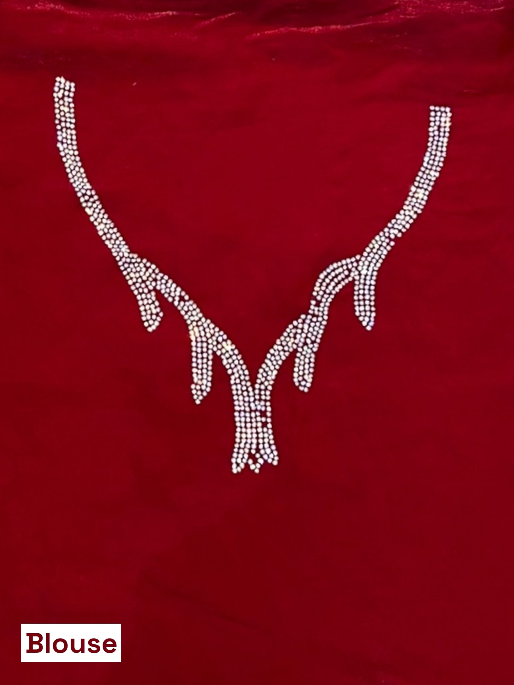 Fendy satin saree - Crimson