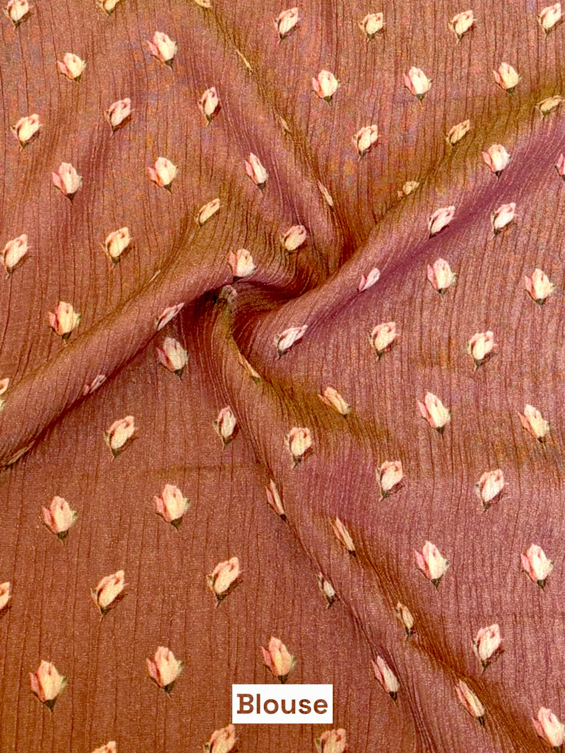 Diamond chiffon saree - Pink