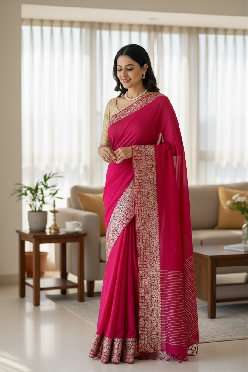 Dola silk saree - Pink