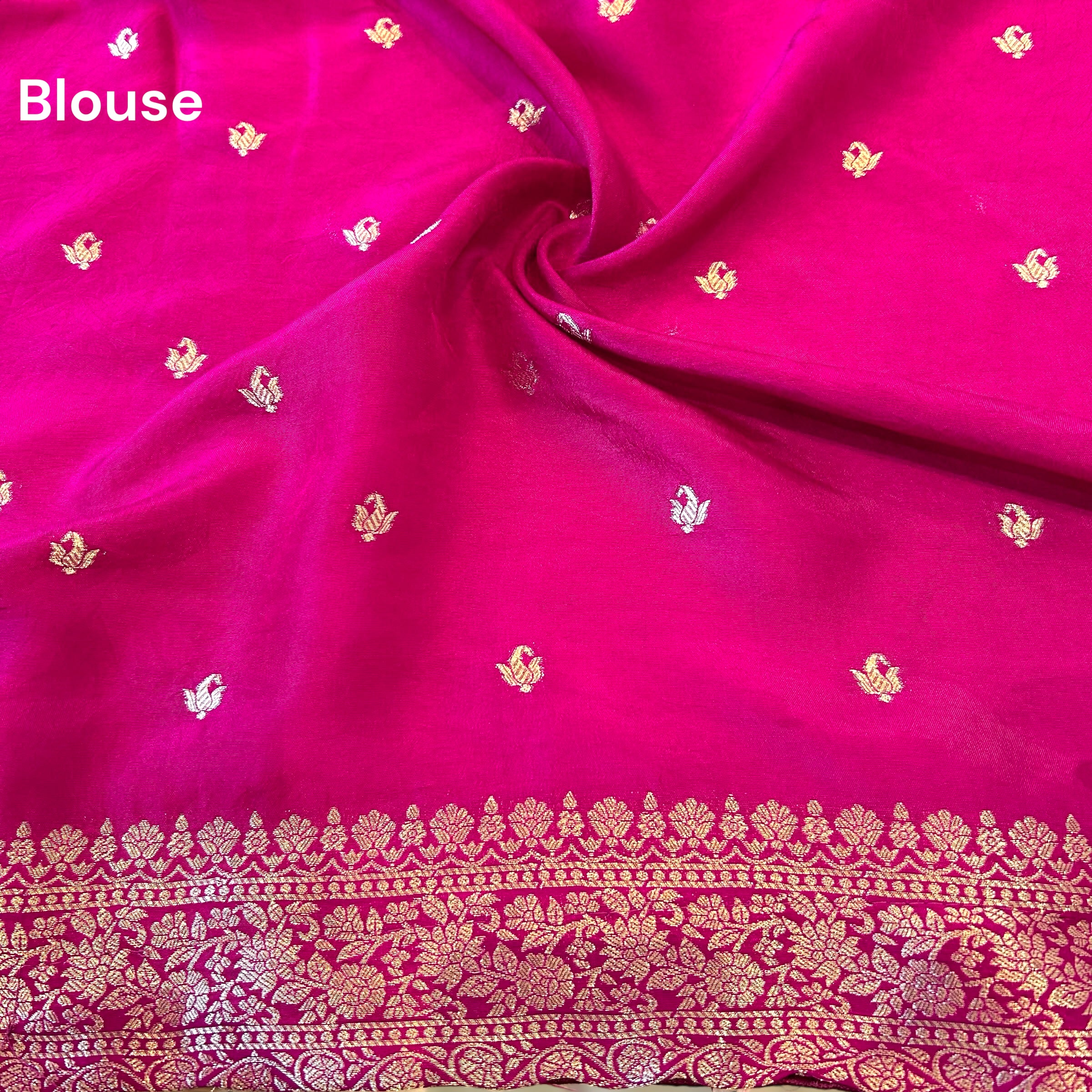 Pink pure dola silk saree