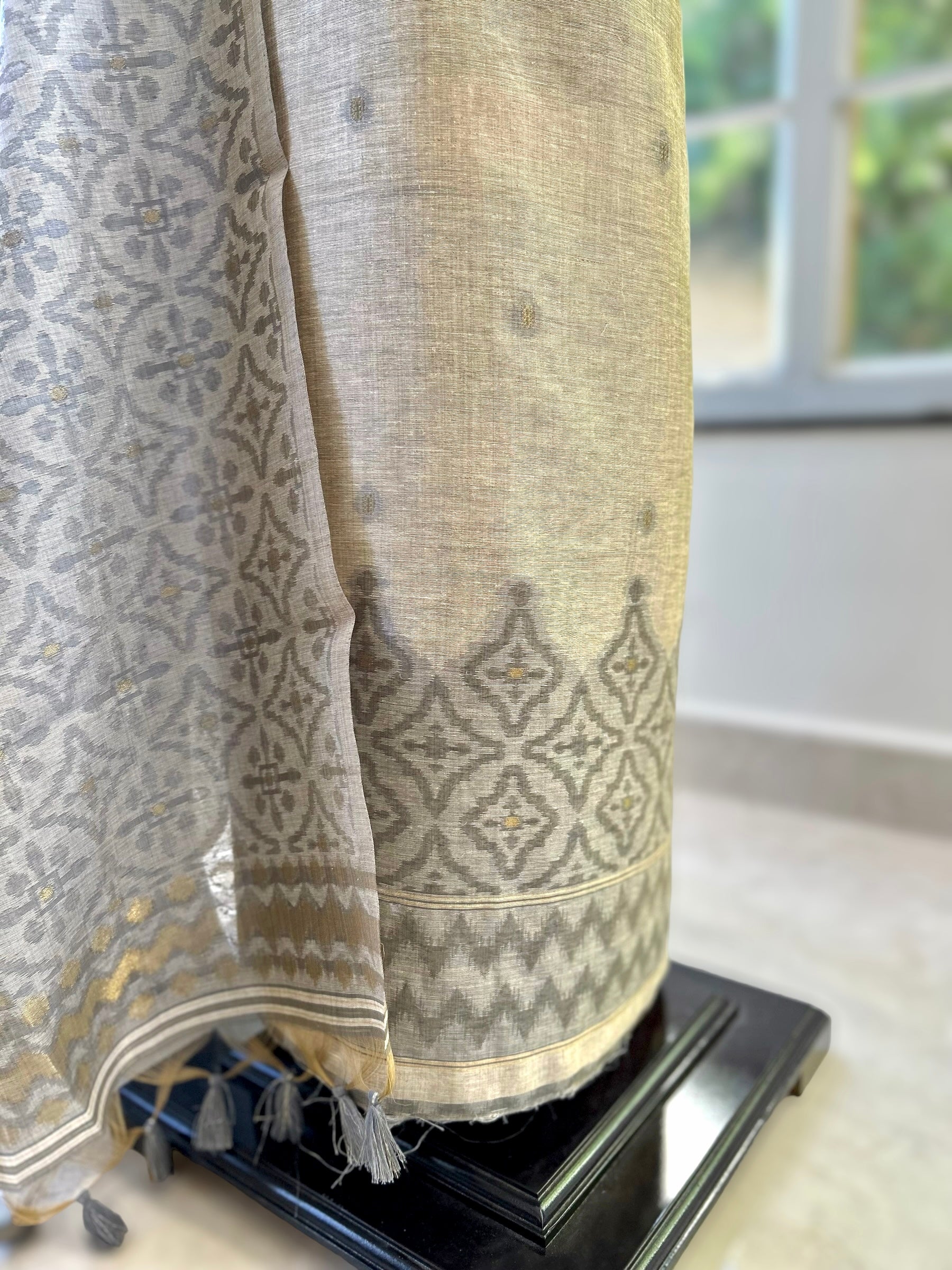 Grey Pure handloom cotton suit set