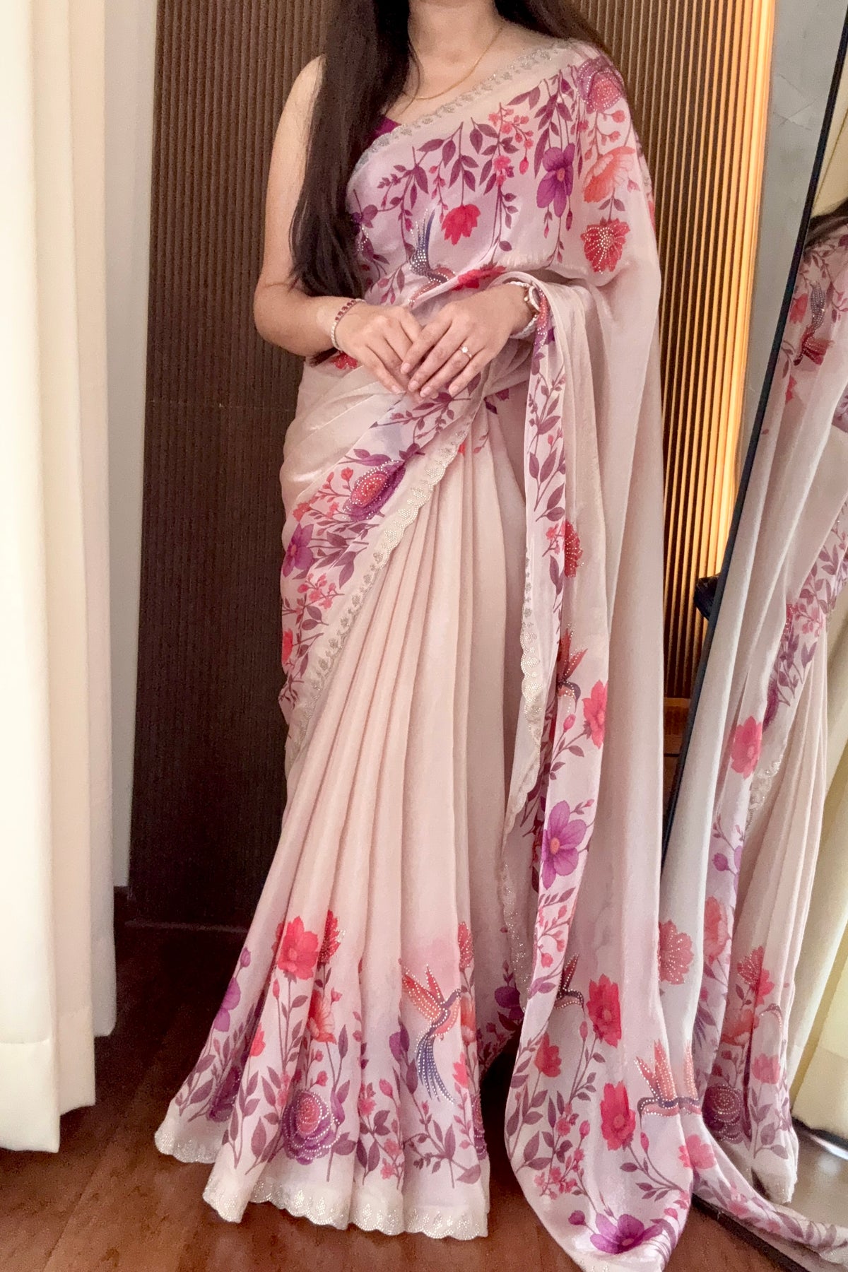 Digital print fendy floral saree - Multi Floral