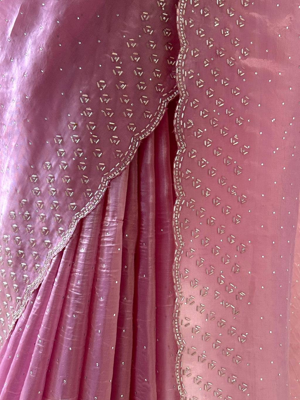 Soft organza cutwork saree - Lilac