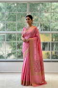 Cotton silk saree - Pink
