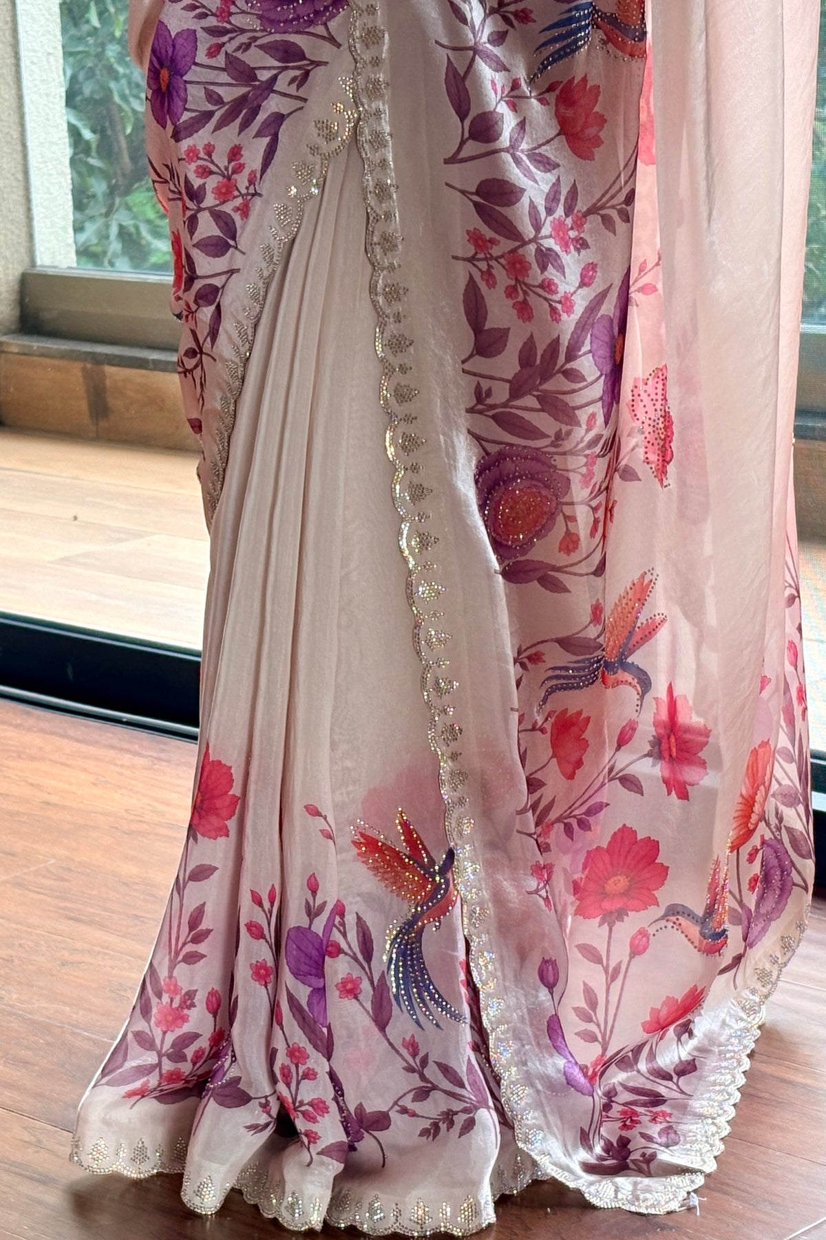 Digital print fendy floral saree - Multi Floral