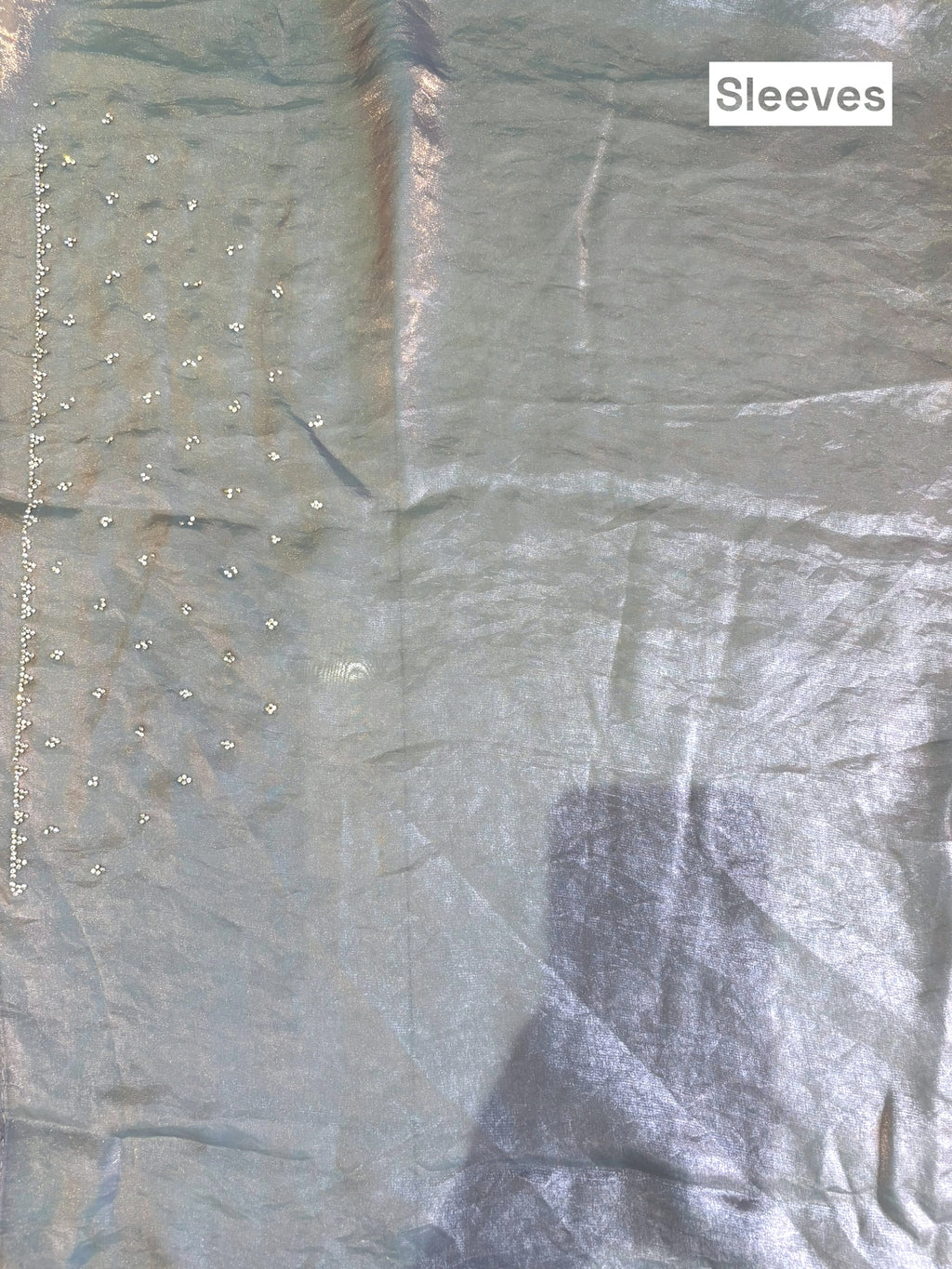 Swarovski shimmer satin saree - Grey