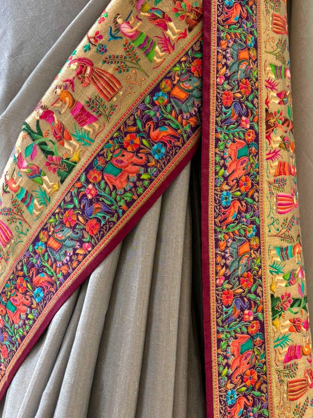 Premium soft silk saree - Grey