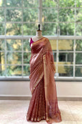 Tissue saree - Rose gold