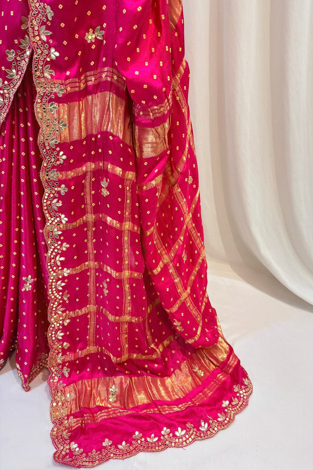 Pink modal silk zari saree