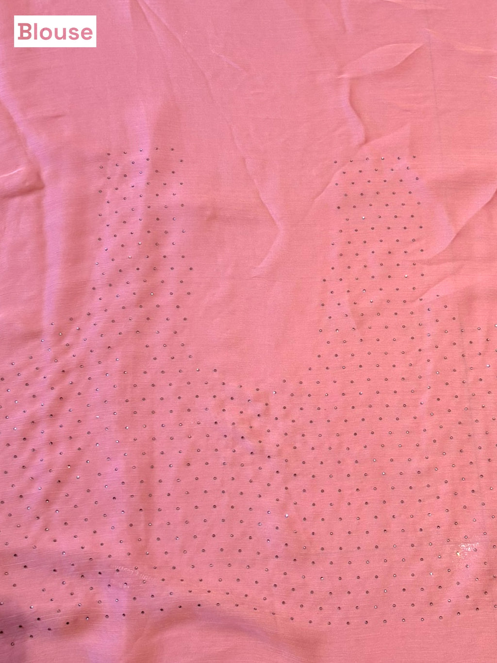 Pink swarovski satin saree