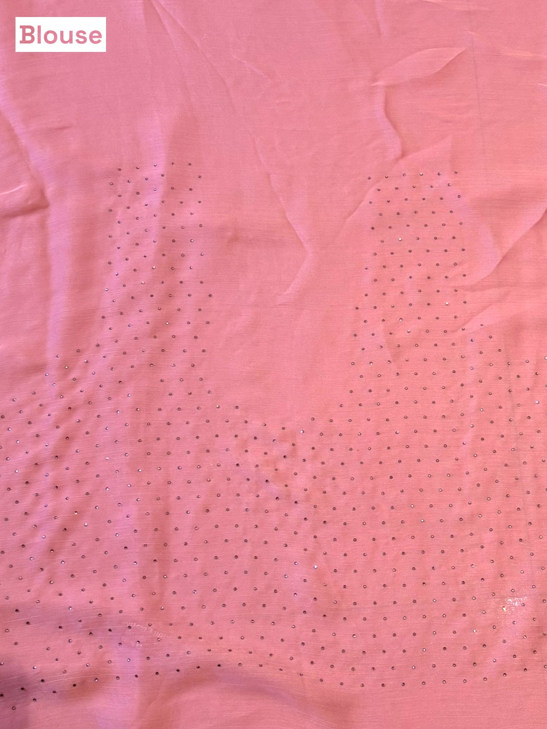 Pink swarovski satin saree