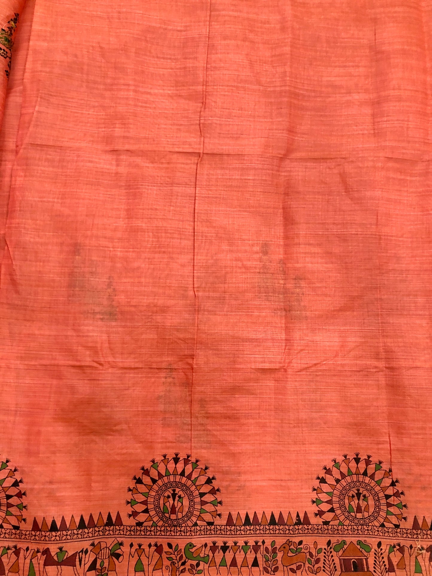 Embroidered Cotton Saree - Red