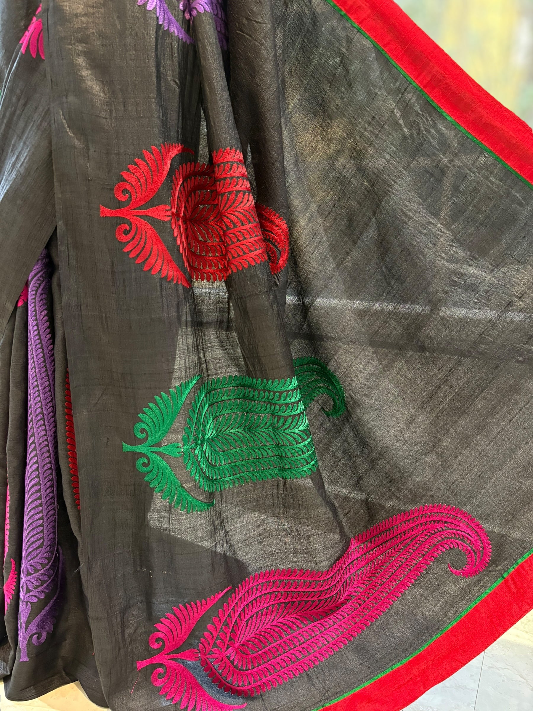 Tussar silk designer saree