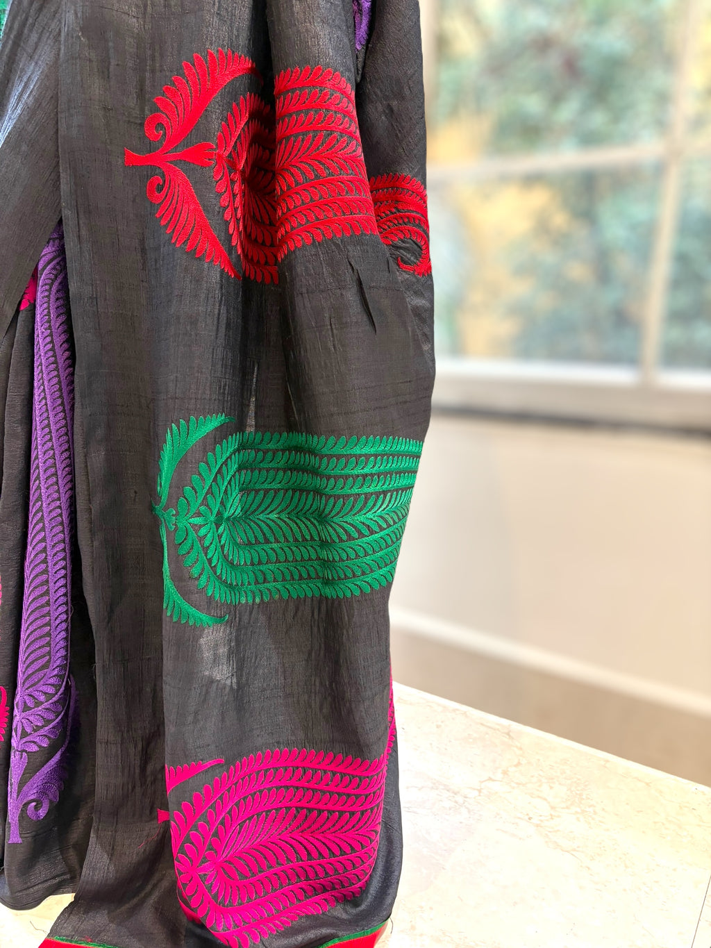 Tussar silk designer saree