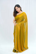 Fendy chiffon saree - Golden