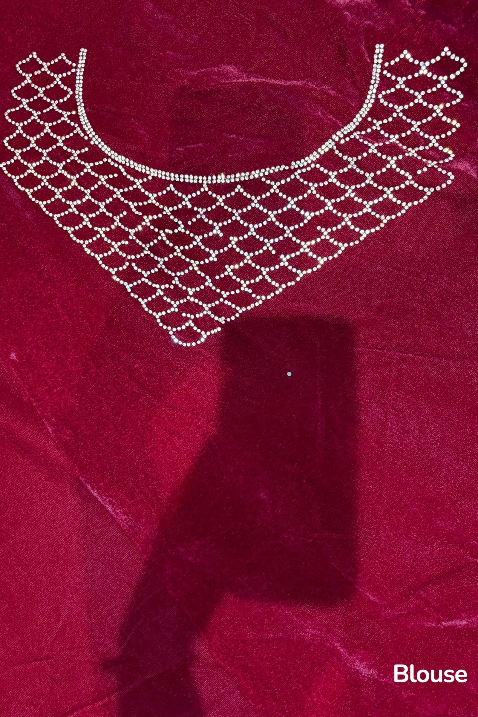 Satin chiffon scallop saree - Wine