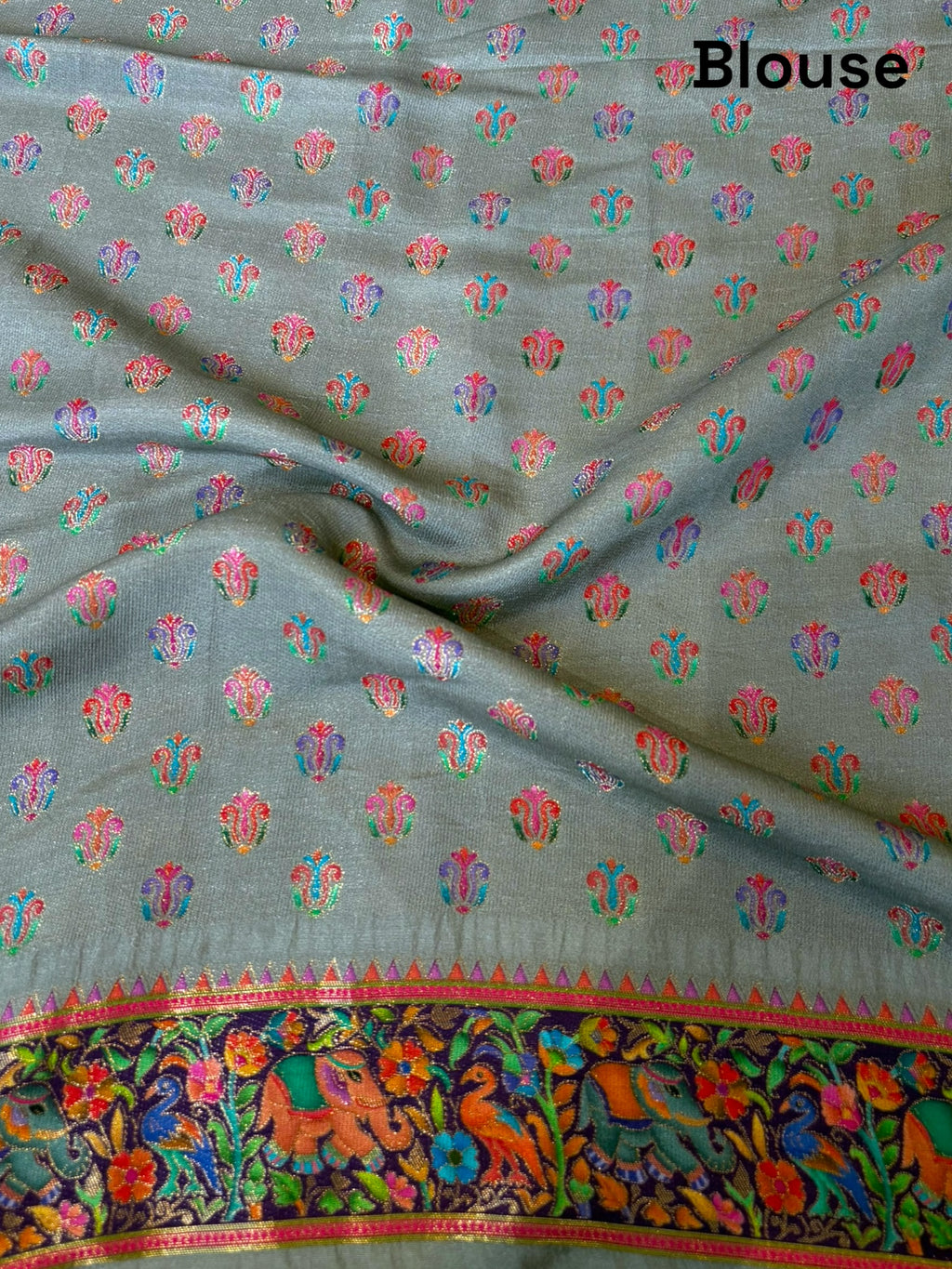 Premium soft silk saree - Grey