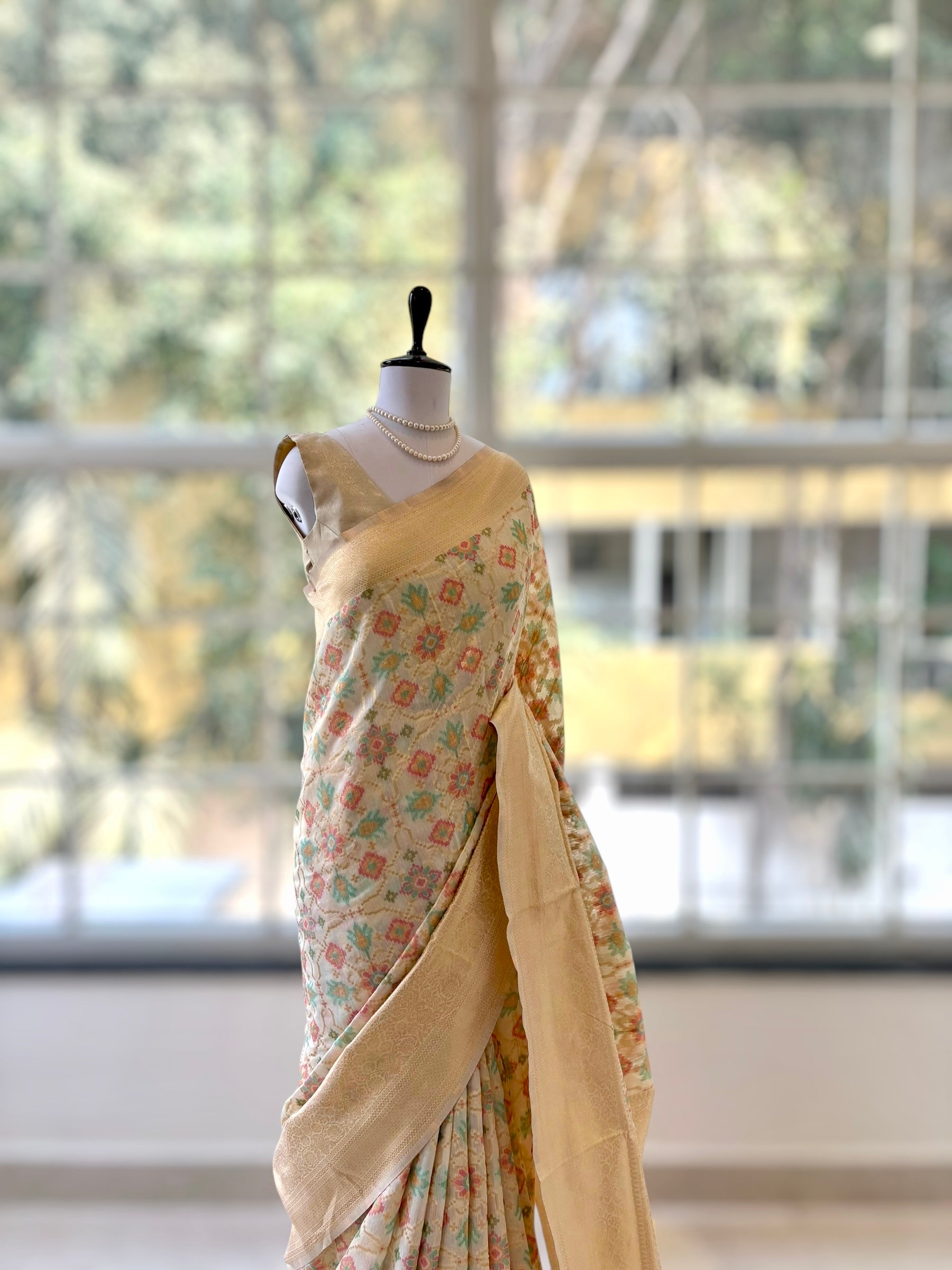 Cotton silk zari saree