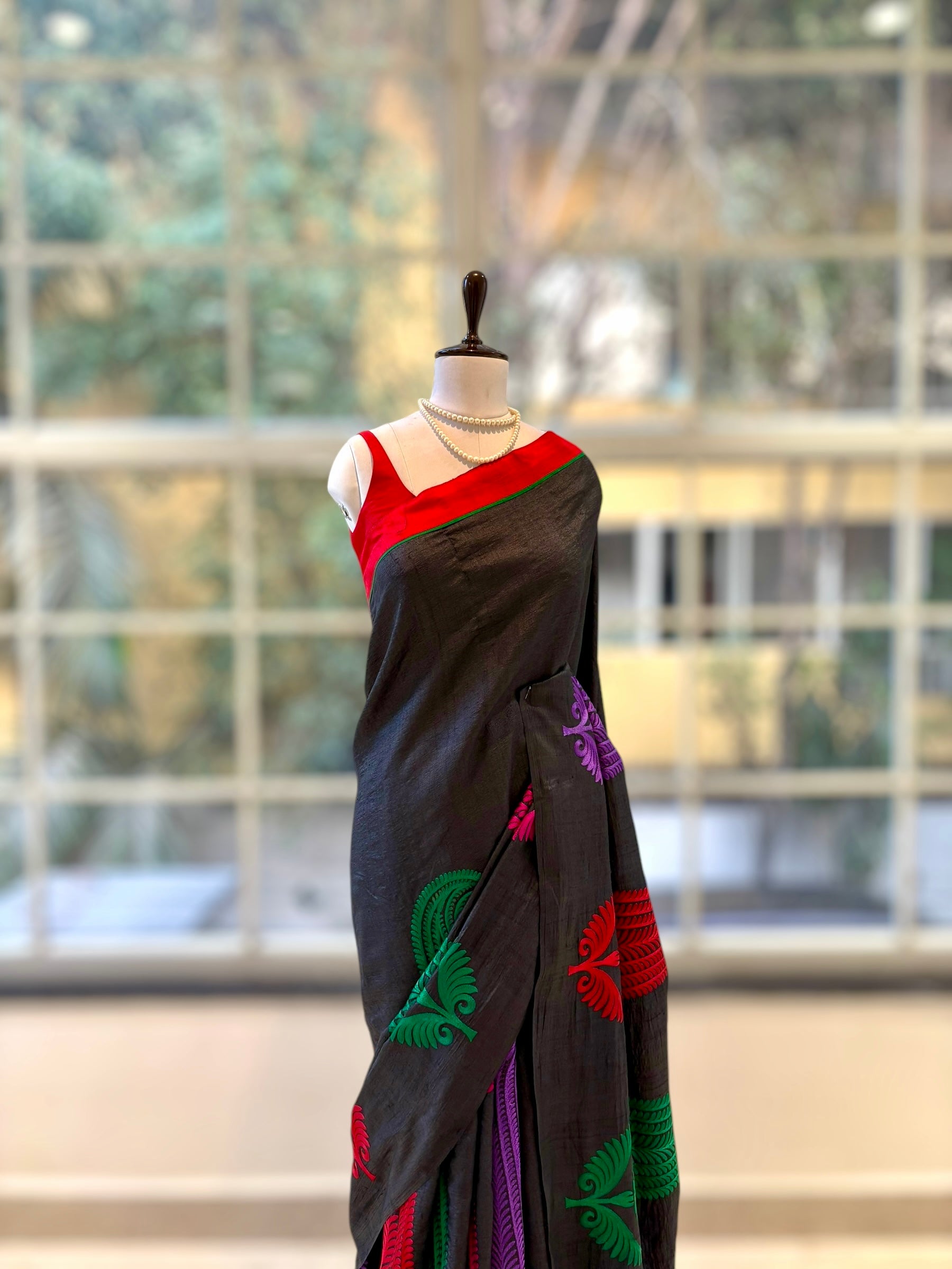 Tussar silk designer saree