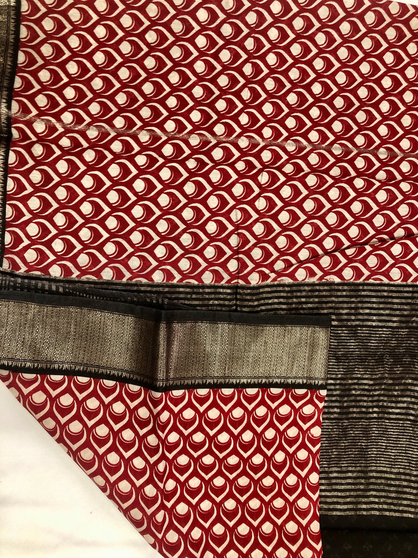 Pure soft Chanderi cotton saree - Red
