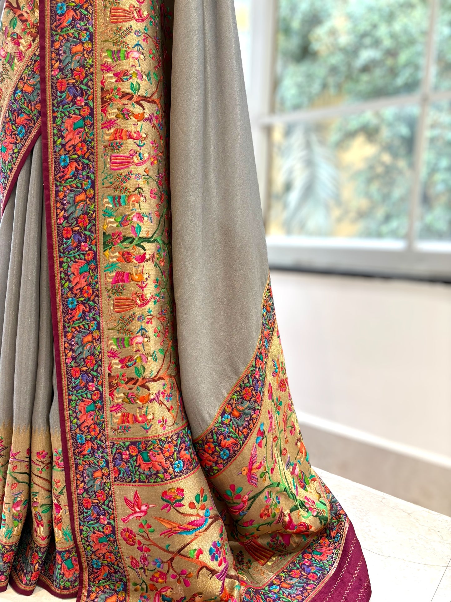 Premium soft silk saree - Grey