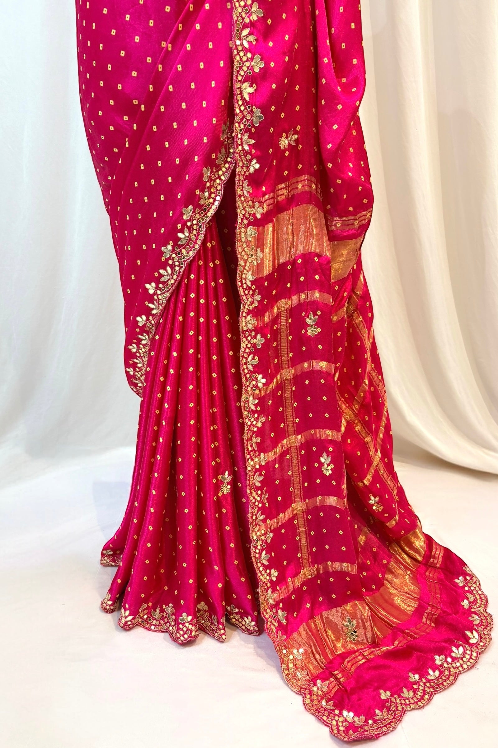 Pink modal silk zari saree